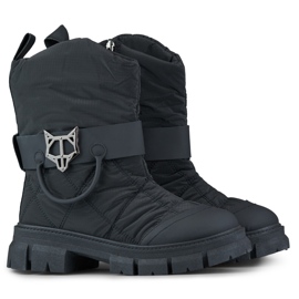 Botas altas de invierno para mujer, botas de nieve con aislamiento, color negro
