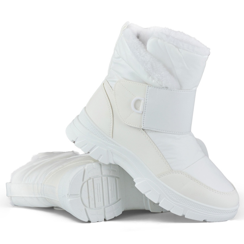 Botas de nieve blancas con velcro, botas aislantes para el invierno. blanco Botas de nieve blancas con velcro, botas aislantes para el invierno. blanco