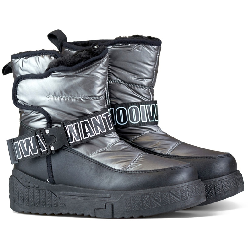 Botas de invierno para mujer, botas de nieve negras con aislamiento negro Botas de invierno para mujer, botas de nieve negras con aislamiento negro