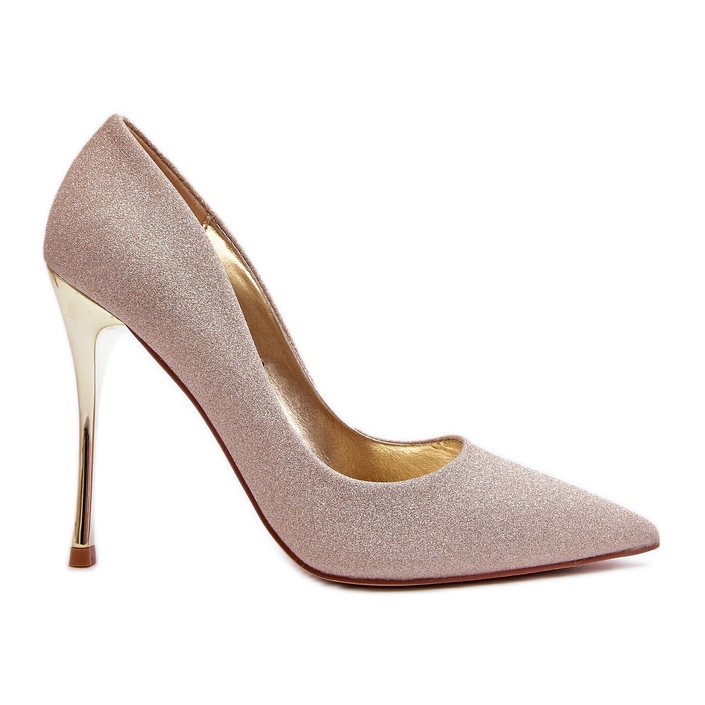 Tacones altos con purpurina dorada de Tiberon dorado