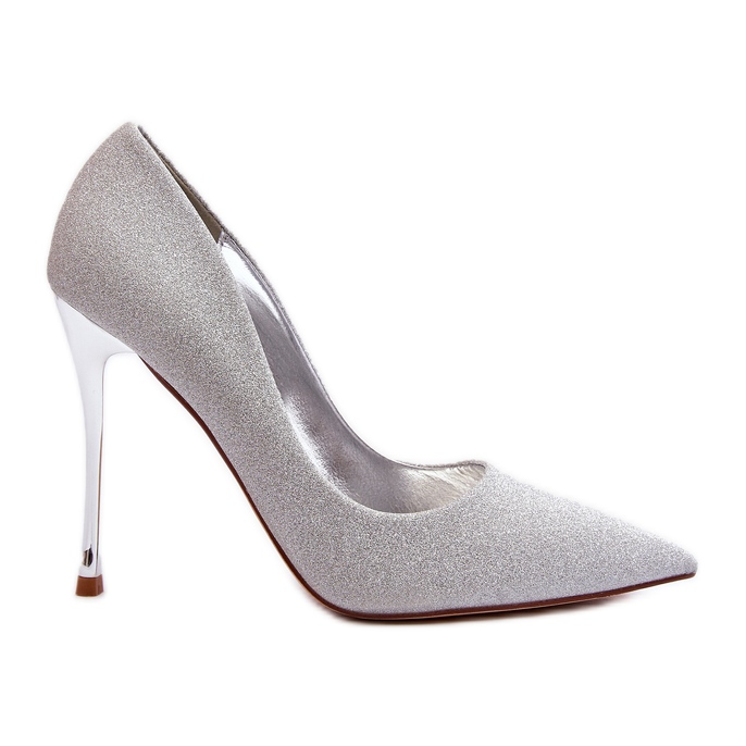 Tacones altos plateados con purpurina de Tiberon plata