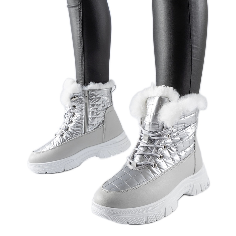 Botas de nieve plateadas con aislamiento en la plataforma Dwayn.