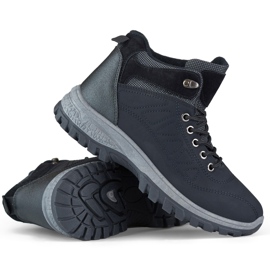 Zapatos de invierno con aislamiento, zapatos de trekking para jóvenes, con cordones negro