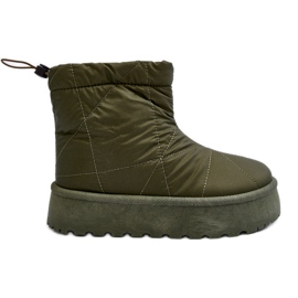 Botas de nieve de mujer Fionia verdes con plataforma enorme