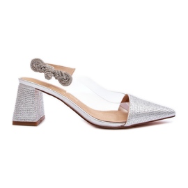 Zapatos de tacón elegantes con punta en punta D&amp;A MR91292-1 Plata