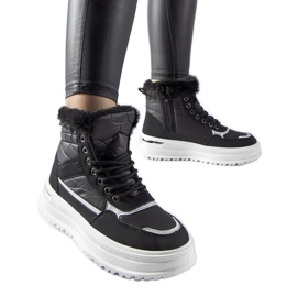 Botas de nieve deportivas Trieste negras con pelo negro