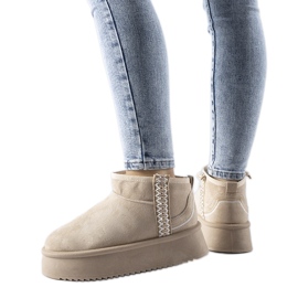 Botas de nieve beige con plataforma Scavi.