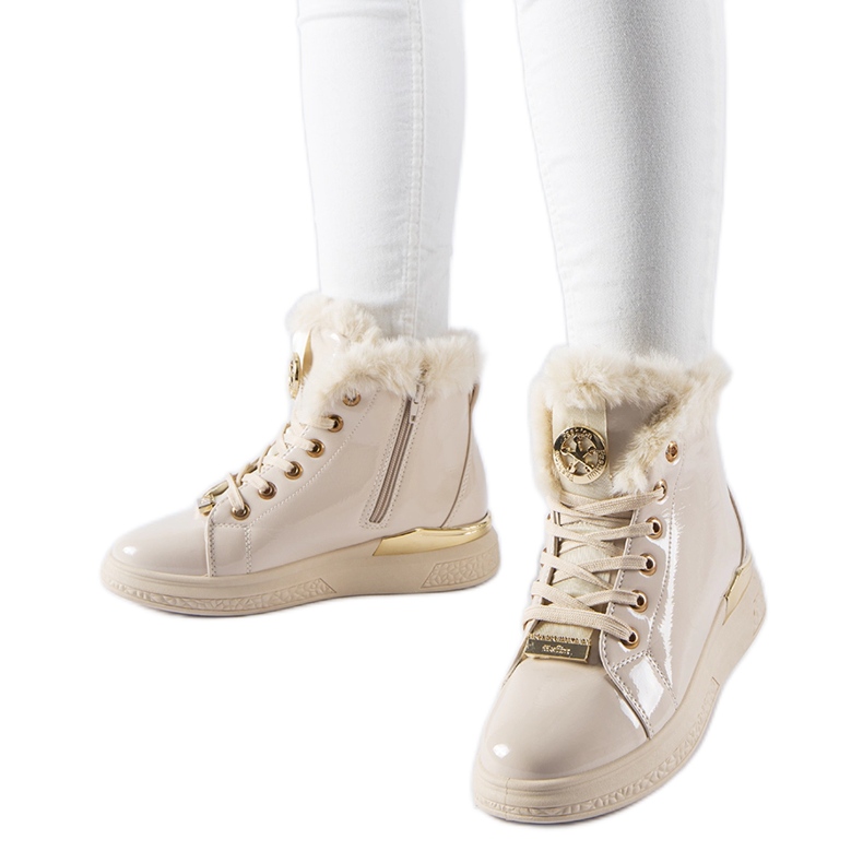 Deportivas beige forradas con pelo Lubriano