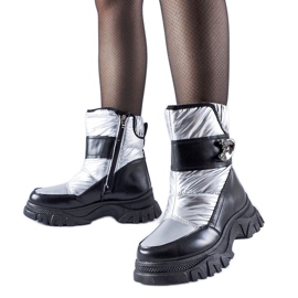Botas de nieve Carta con aislamiento negro y plateado plata