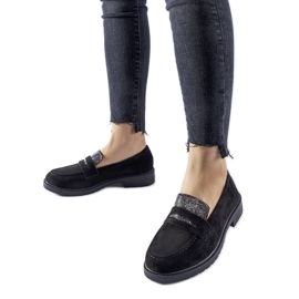 Mocasines negros con pedrería Ippolito