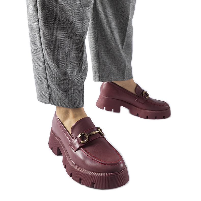 Mocasines burdeos con hebilla Cerzeto rojo