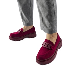 Mocasines burdeos con suela gruesa de Seborg rojo