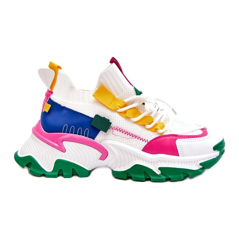 Seastar Zapatillas tipo calcetín sin cordones para mujer, blanco y verde Seastar Zapatillas tipo calcetín sin cordones para mujer, blanco y verde