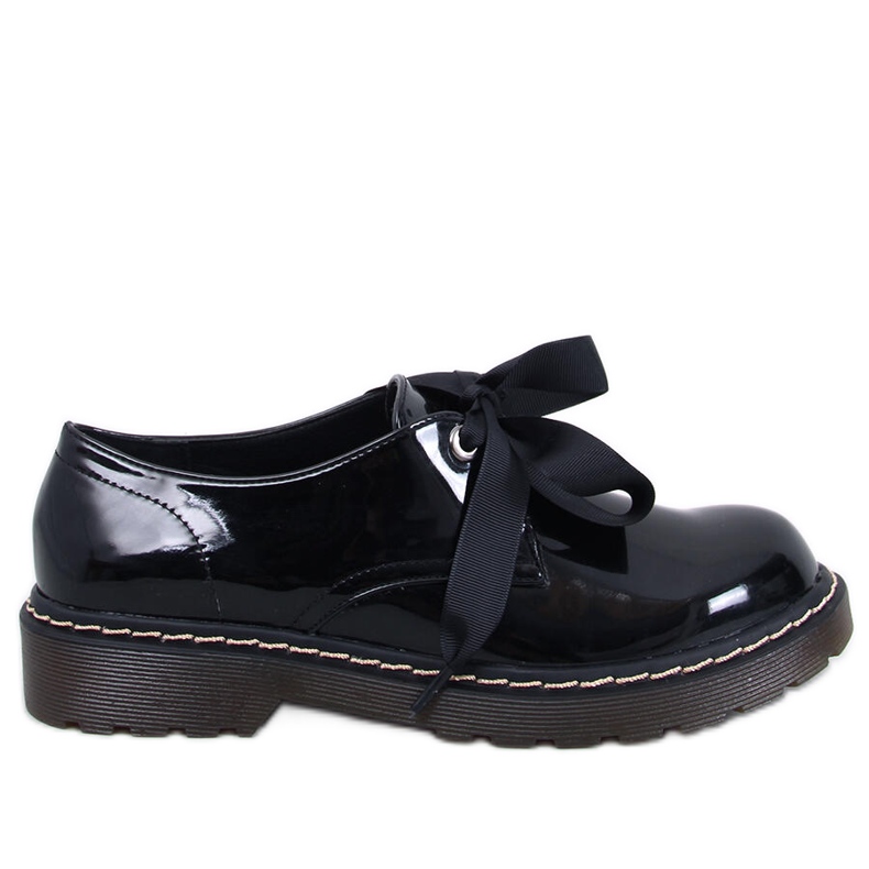 Botas bovver Mocasines lacados Sherone Negro
