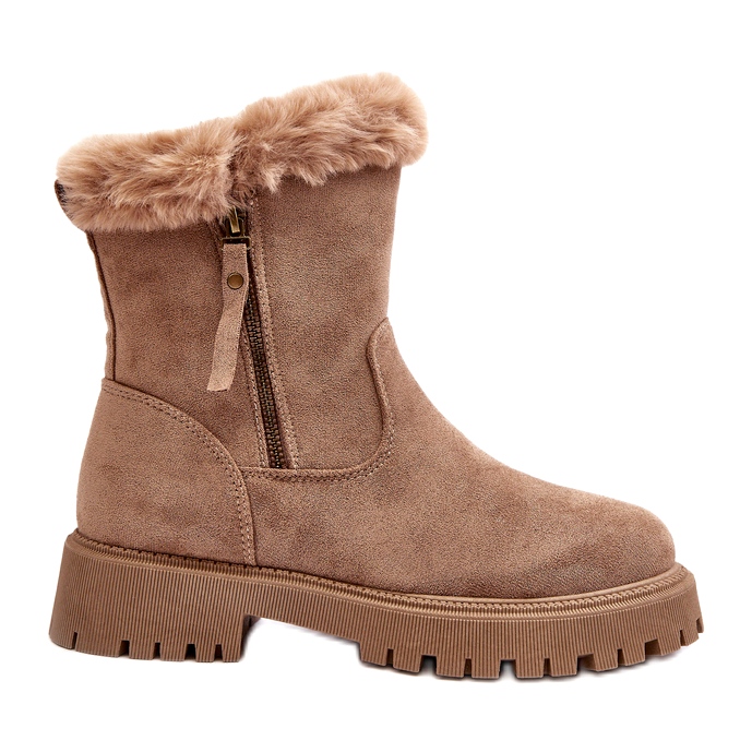 NEWS Botas de ante mujeres con beige de piel NEWS Botas de ante mujeres con beige de piel