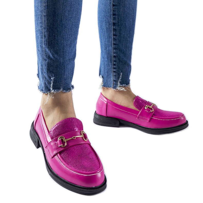 Mocasines rosas con hebilla Gennaro rosado