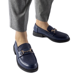Mocasines azul marino con hebilla Gennaro