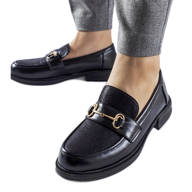 Mocasines negros con hebilla Gennaro