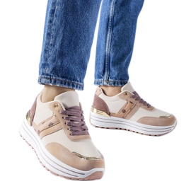 Zapatos con plataforma Provinciale rosa y beige