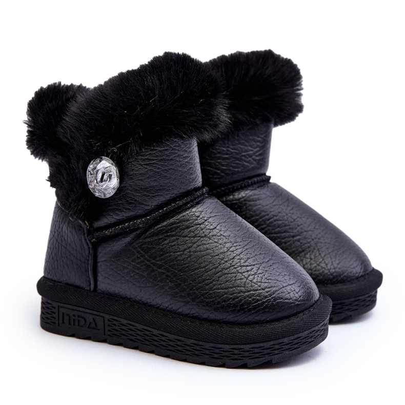 Botas de nieve aislantes con piel Bessie negras negro