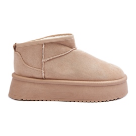 Botas de nieve de mujer Caliksa beige con suela gruesa