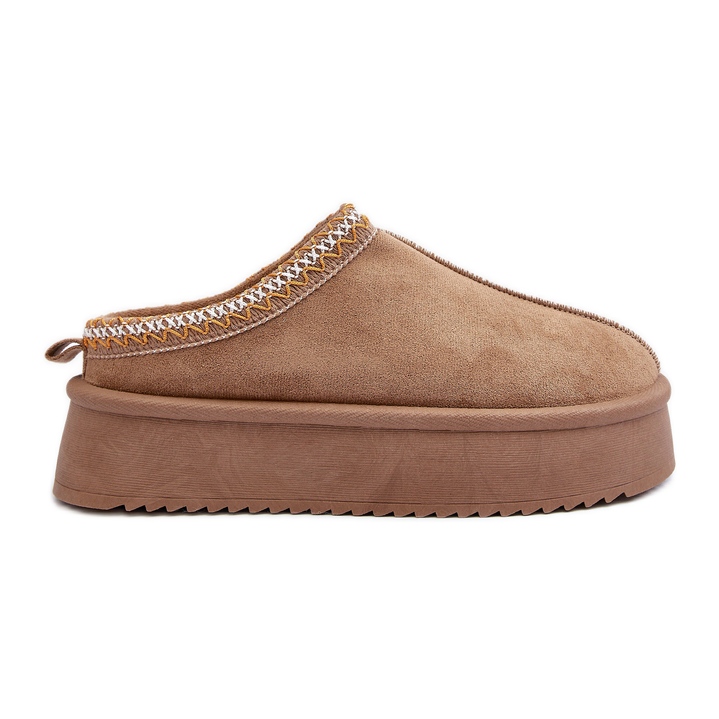 Pantuflas Sylva Beige con Suela Gruesa de Ante Ecológico