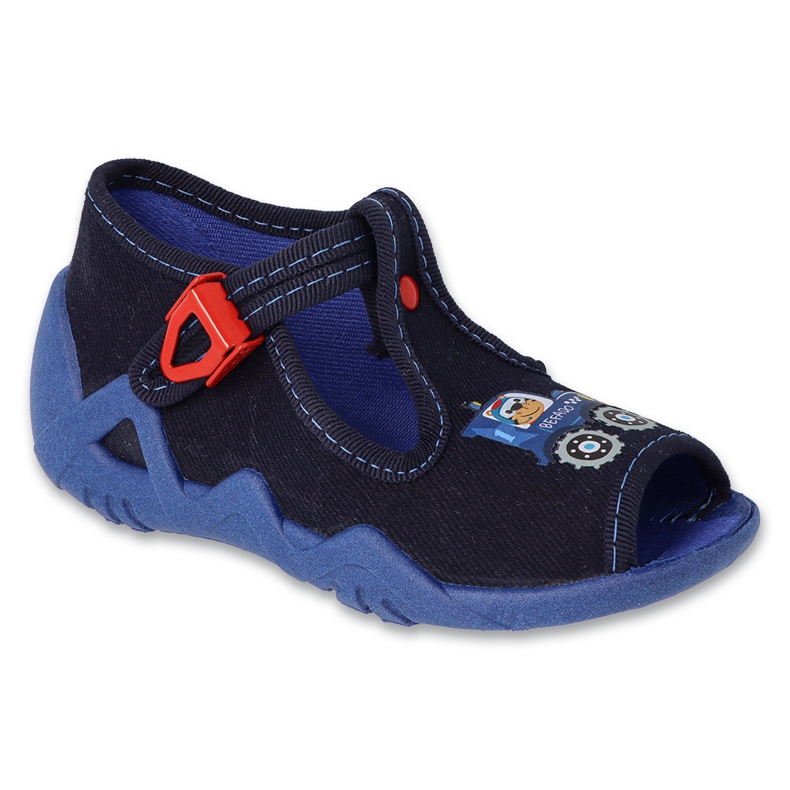 Pantuflas infantiles befado con cierre 217P120, azul marino