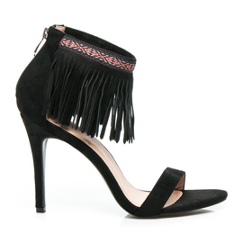 Wilady Sandalias boho negras negro