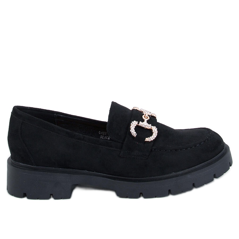 Karins Mocasines de ante negro con hebilla