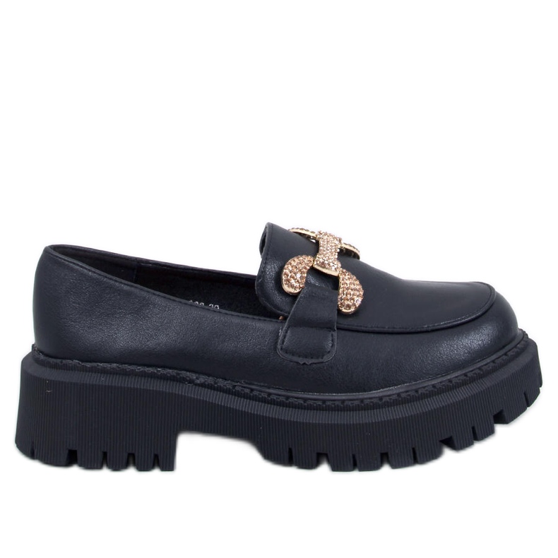 Mocasines plena flor con plataforma Buess Black negro