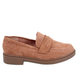 Mocasines mujer Antye Camel de ante marrón
