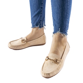 Mocasines beige decorados con hebilla Fernanda
