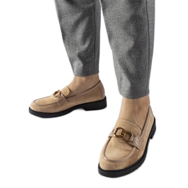 Mocasín beige con hebilla Seggiano