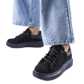 Zapatillas Cipriano negras con plataforma negro