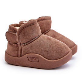 Botas de Nieve de Niño Benigna Marrón con Aislamiento de Pelo