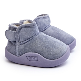 Botas De Nieve Infantil Benigna Azul Con Aislamiento De Pelo