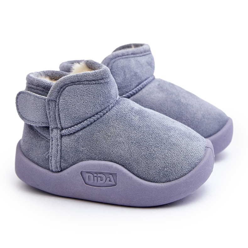Botas De Nieve Infantil Benigna Azul Con Aislamiento De Pelo