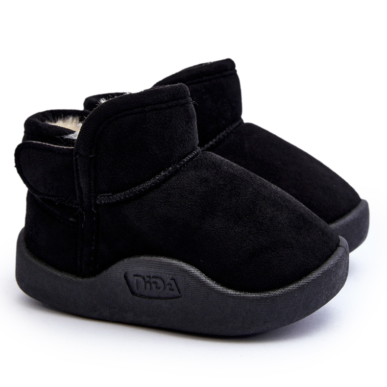 Botas De Nieve Infantil Benigna Negras Con Forro De Pelo negro