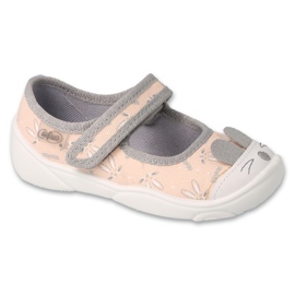 Pantuflas infantiles befado con velcro 209P036 beige