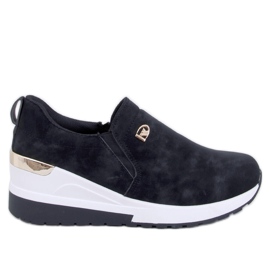 Hense Zapatos cuña negros