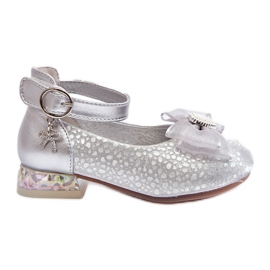 Bailarinas infantiles con lazo plateado Nanthea plata