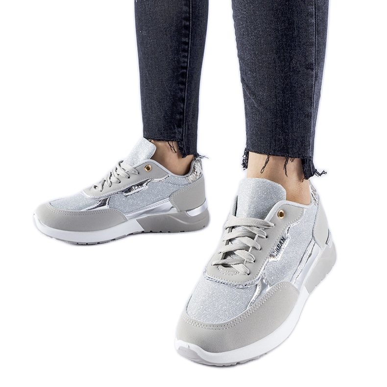 Zapatillas con purpurina grises de Roganzuolo