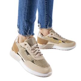 Zapatillas con purpurina beige de Roganzuolo