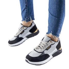 Zapatillas con purpurina negras y plateadas de Roganzuolo negro