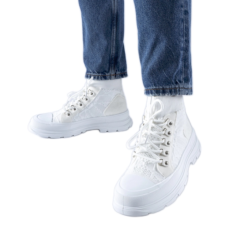Zapatillas altas de tela blancas de Casalma blanco Zapatillas altas de tela blancas de Casalma blanco