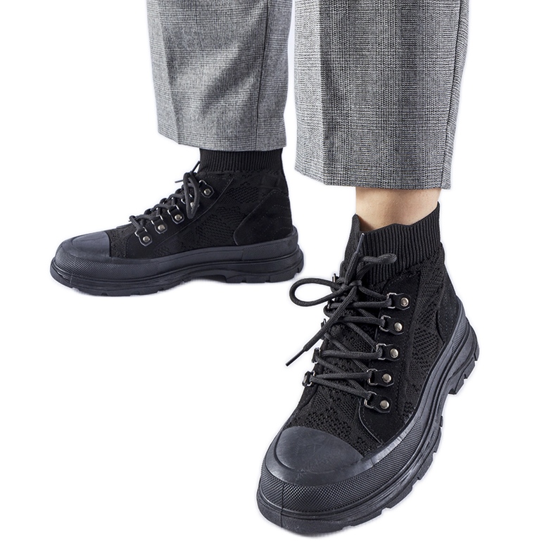 Deportivas altas de tejido Casalma negras negro