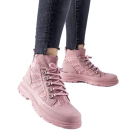 Zapatillas altas Casalma de tela rosa rosado
