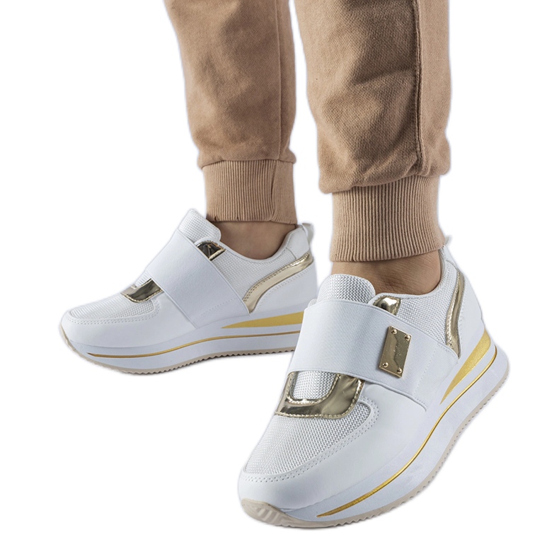 Zapatillas slip-on blancas con plataforma Sages blanco Zapatillas slip-on blancas con plataforma Sages blanco