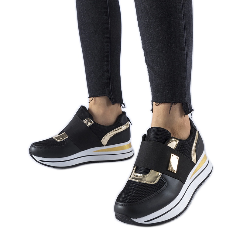 Zapatillas slip-on negras con plataforma Sages negro Zapatillas slip-on negras con plataforma Sages negro