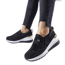 Zapatillas slip-on Vitale negras con cuña negro